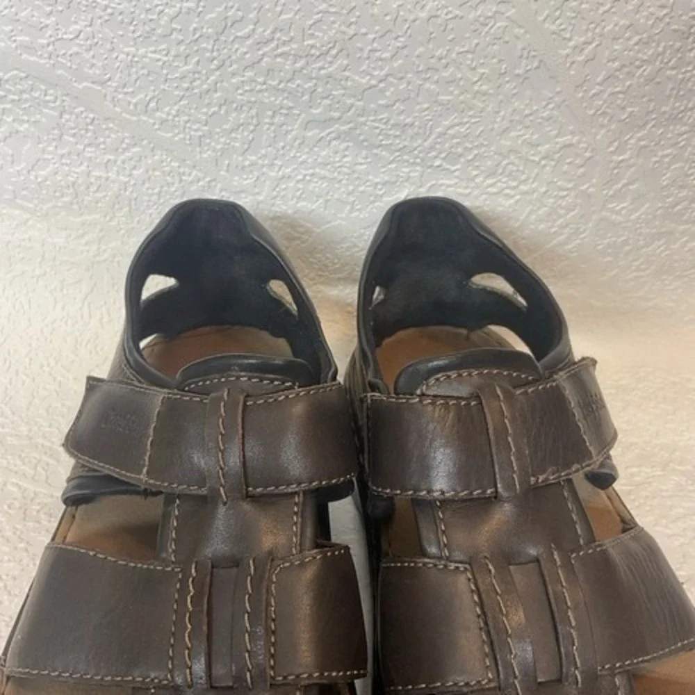Josef Seibel Jeremy Dark Brown Fisherman Sandals Men 47/US13-13.5 Leather